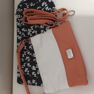 Jenna Kator Shoulder Bag with Crossbody Floral Inside Orange
